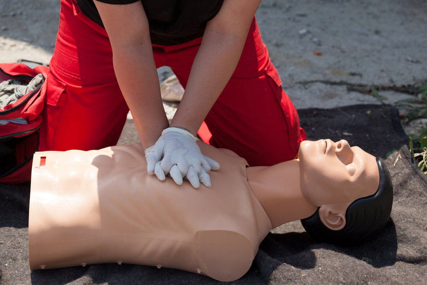 Demonstration of hands-only CPR